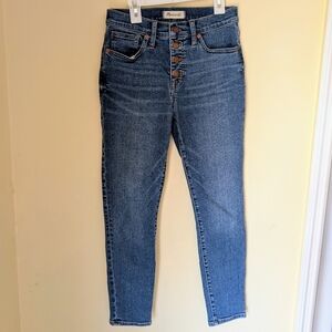 Madewell Mid-Rise Skinny Ankle Crop Button Fly Jeans 26